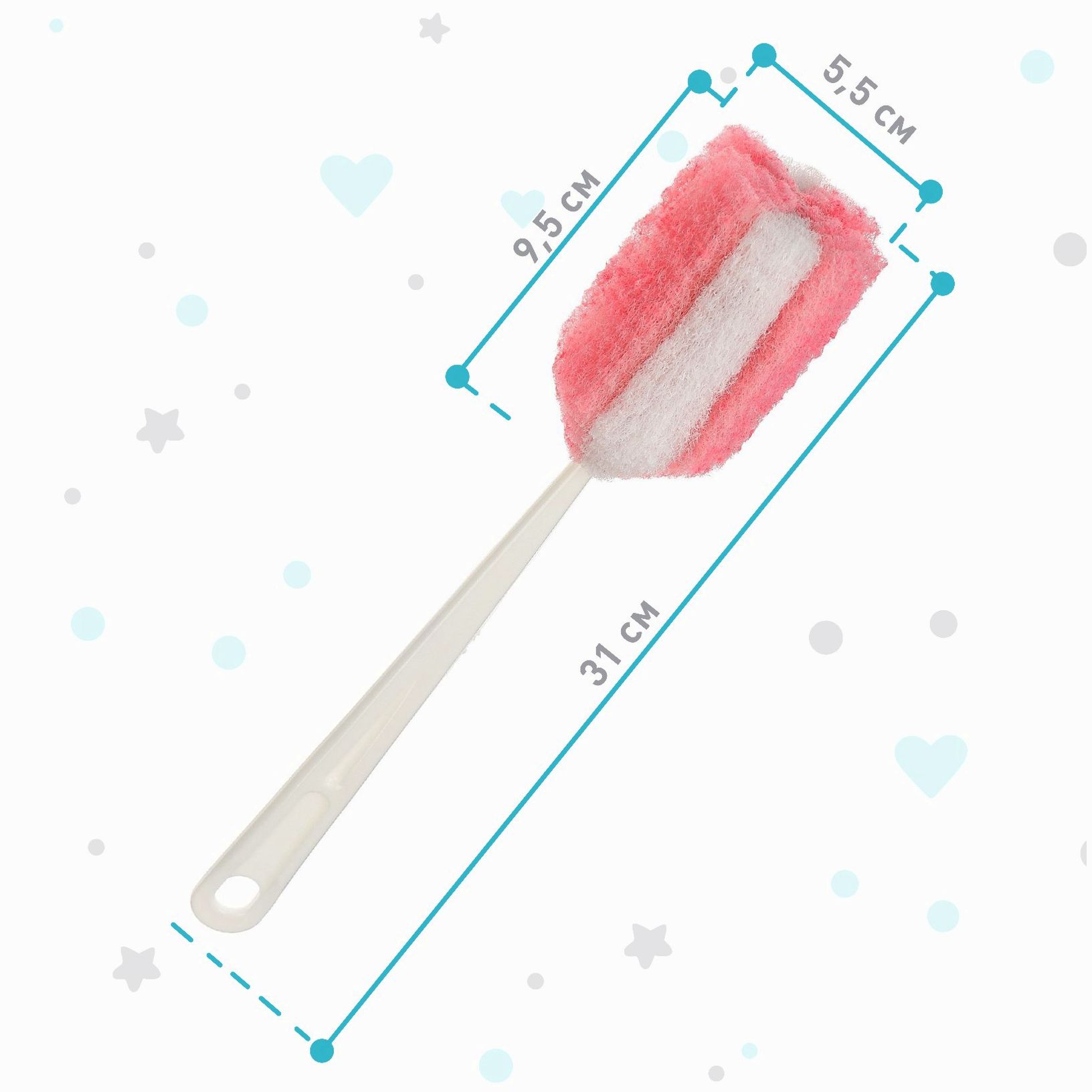 № 9878970 Ершик по уходу за детскими бутылочками, цвет МИКС, Крошка Я,  33 см