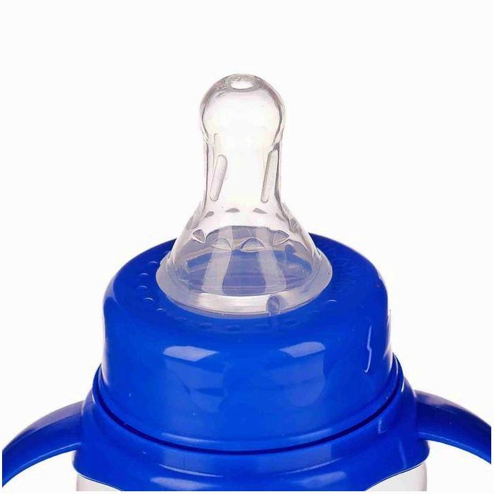 Картинка Бутылочка «Динозаврик Рикки», классическое горло, с ручками, 150 мл., от 0 мес., цвет синий (№2969866) от магазина Мир детей Товары для Новорожденных