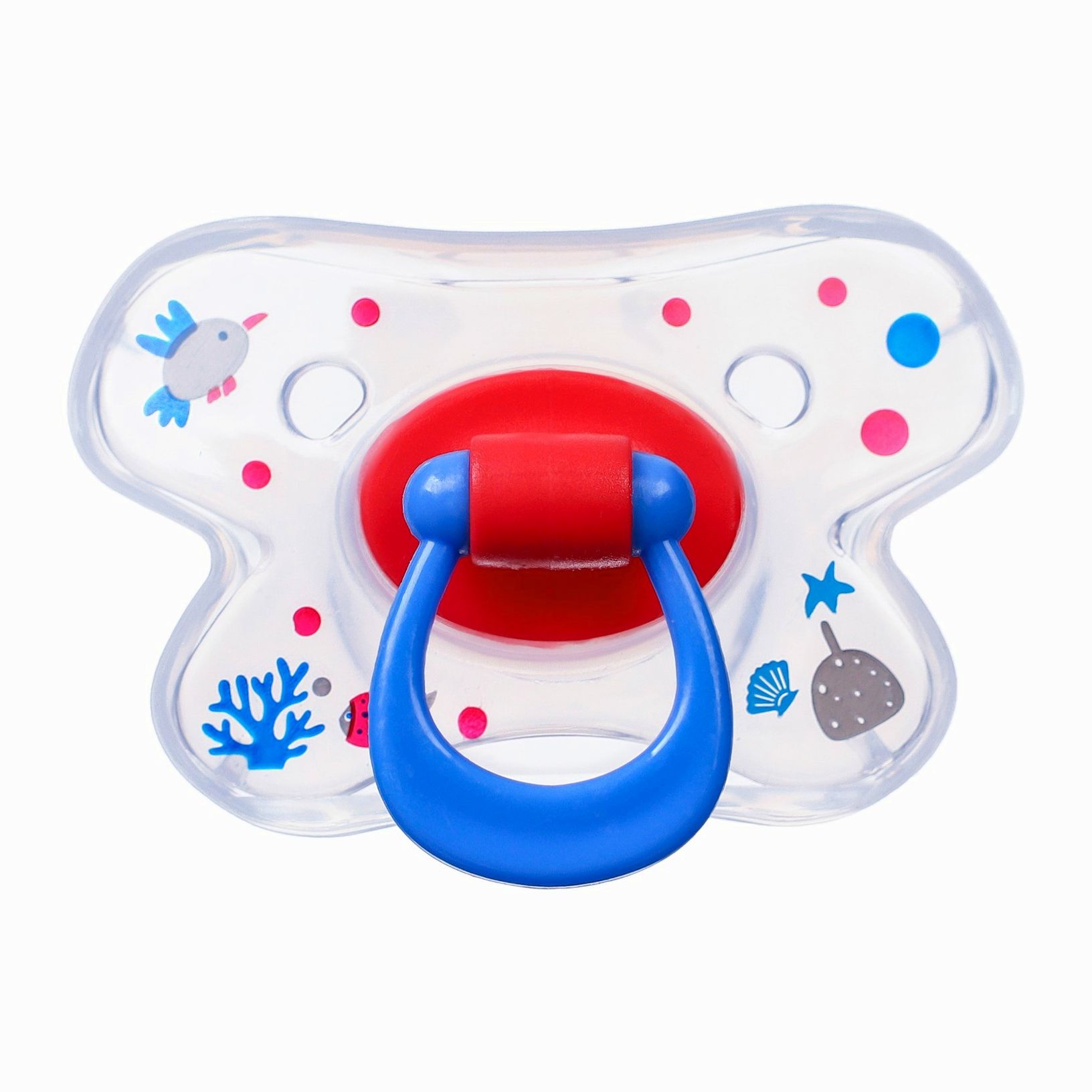 № 9844081 Набор Соска - пустышка с держателем, SL, ОРТД +12 мес., с колпачком «Зайка», синий