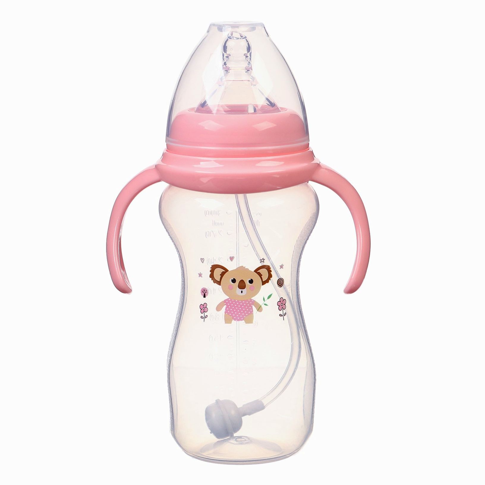 № 9844103 Бутылочка для кормления, ШГ ?50мм,300 мл, +6мес., цвет розовый
