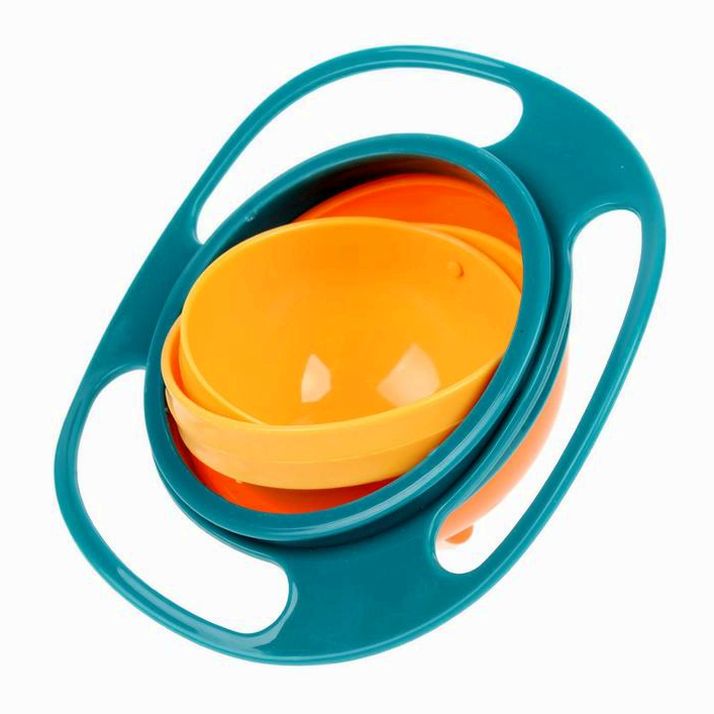 Миска «Тарелка-неваляшка», цвет зелёный/оранжевый с крышкой, 180 мл, 17,5х17,5х7 артикул анонс 1886870