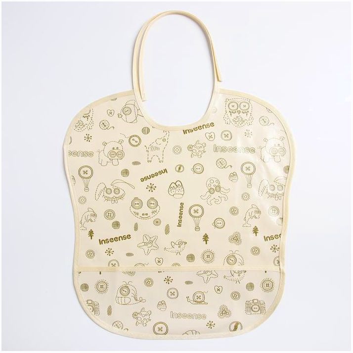 Нагрудник защитный 33х33 см., из клеенки с ПВХ покрытием, цвет бежевый с рисунком артикул анонс 4967111