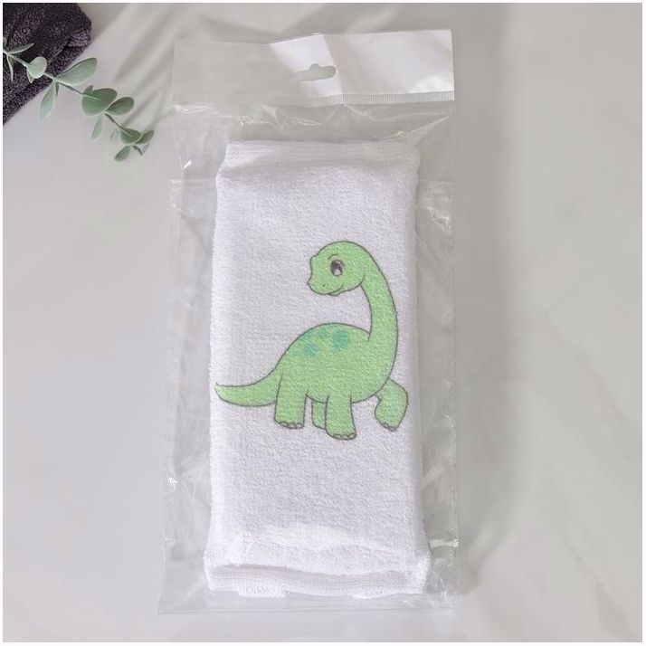 Картинка Мочалка-лента для тела хлопковая Доляна «Дино», 10,5?25 см (№7916027) от магазина Мир детей Товары для Новорожденных