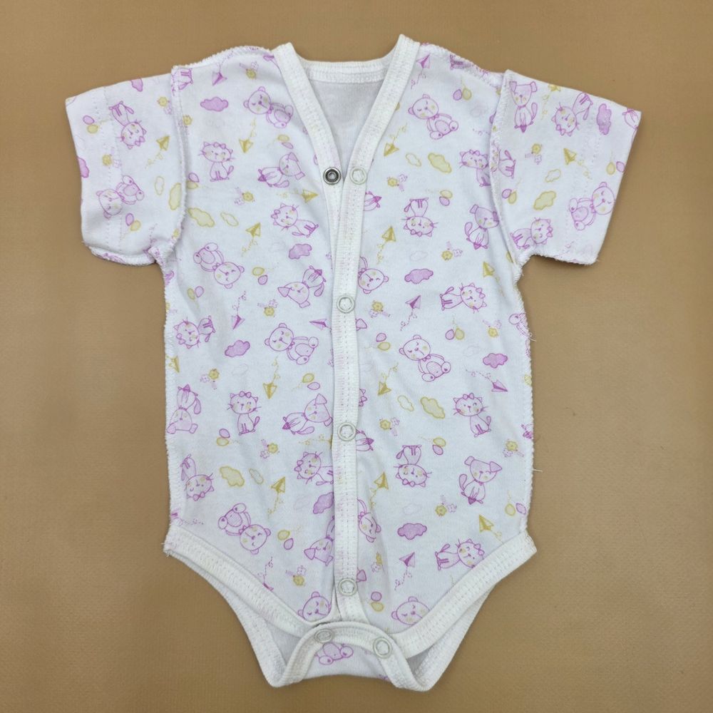 Боди №4 (интерлок, кнопки снизу и спереди, короткий рукав, швы наружу) артикул анонс 0124-56МД