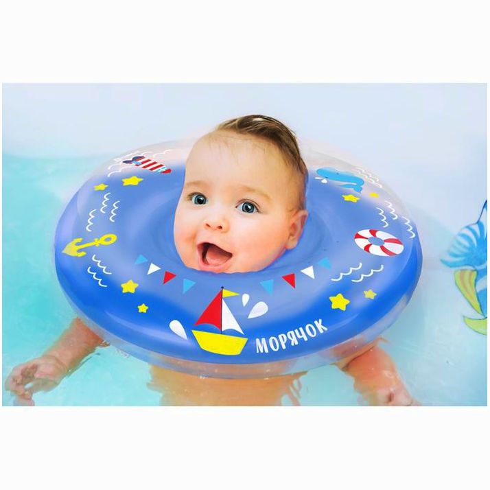 Картинка Круг детский на шею, для купания, «Морячок», от 1 мес, двухкамерный, с погремушками (№3876327) от магазина Мир детей Товары для Новорожденных