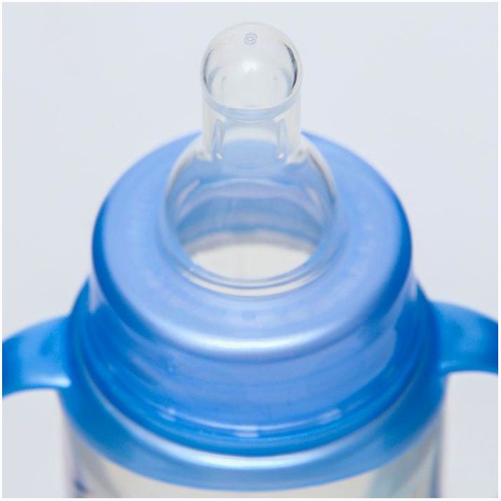 Картинка Бутылочка Cosmo Food, классическое горло, от 0 мес, 250 мл., цилиндр, с ручками (№5399843) от магазина Мир детей Товары для Новорожденных