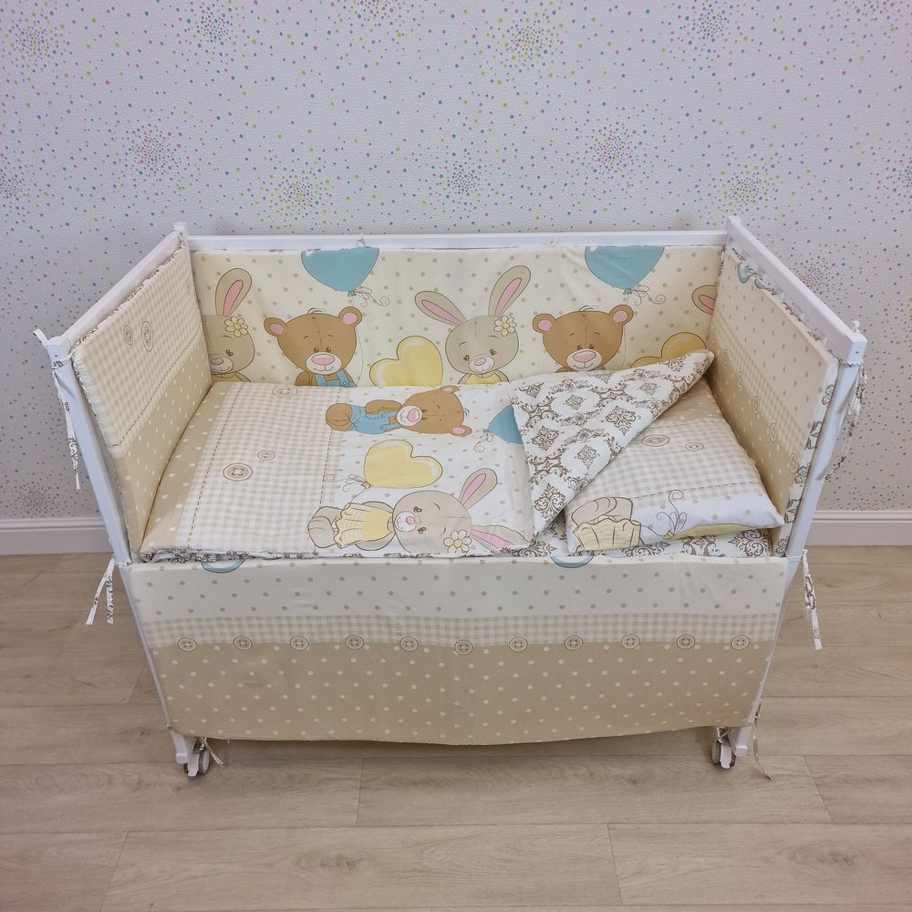 КПБ 9 пр (борт + пододеяльник + одеяло + наволочка + подушка + простынь (бязь) 4прямуг артикул анонс 1147-4-1бб_03