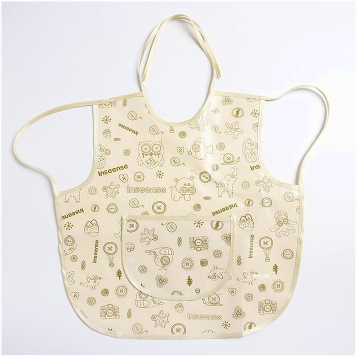 Фартук защитный 36х36 см., из клеенки с ПВХ покрытием, цвет бежевый с рисунком артикул анонс 4967116