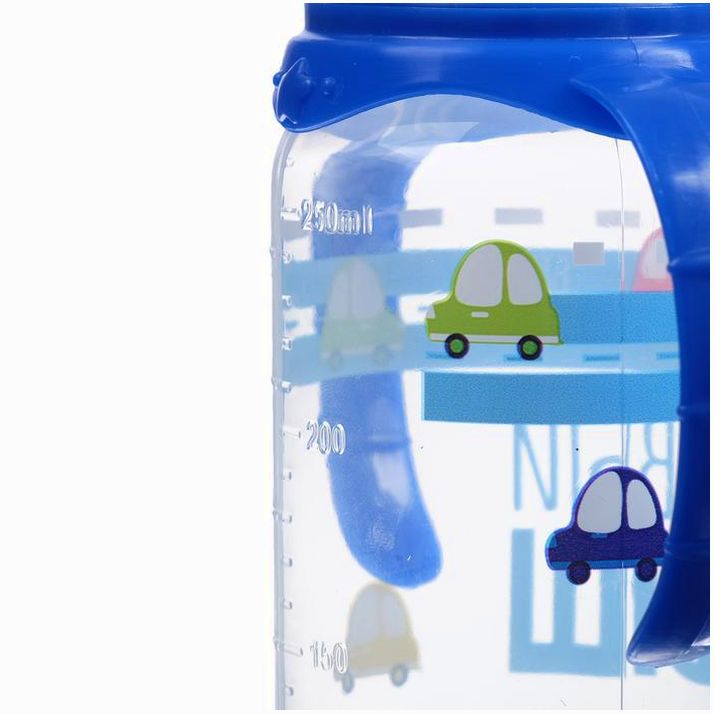 Картинка Бутылочка для кормления «Малыш», классическое горло, с ручками, 250 мл, от 0 мес., цвет синий (№2969820) от магазина Мир детей Товары для Новорожденных