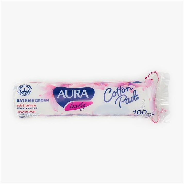 № 1204328 Ватные диски Aura из 100% хлопка, 100 шт.
