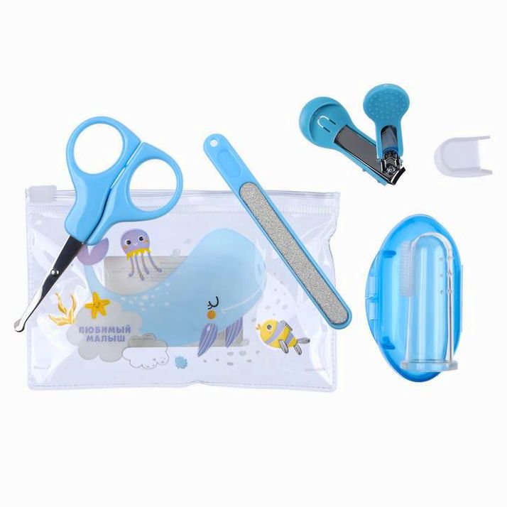 Картинка Набор маникюрный детский «Для Малыша», 4 предмета: ножнички, книпсер, пилочка, щётка (№3893567) от магазина Мир детей Товары для Новорожденных