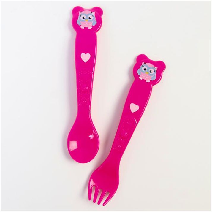 Картинка Набор для кормления: ложка и вилка «Для Малышки», от 5 мес., фуксия МИКС (№4822603) от магазина Мир детей Товары для Новорожденных