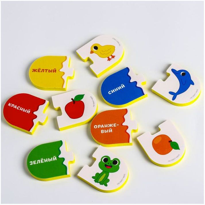 № 5302602 Мягкий пазл для малышей «Учим цвета», 5 пазлов, Крошка Я