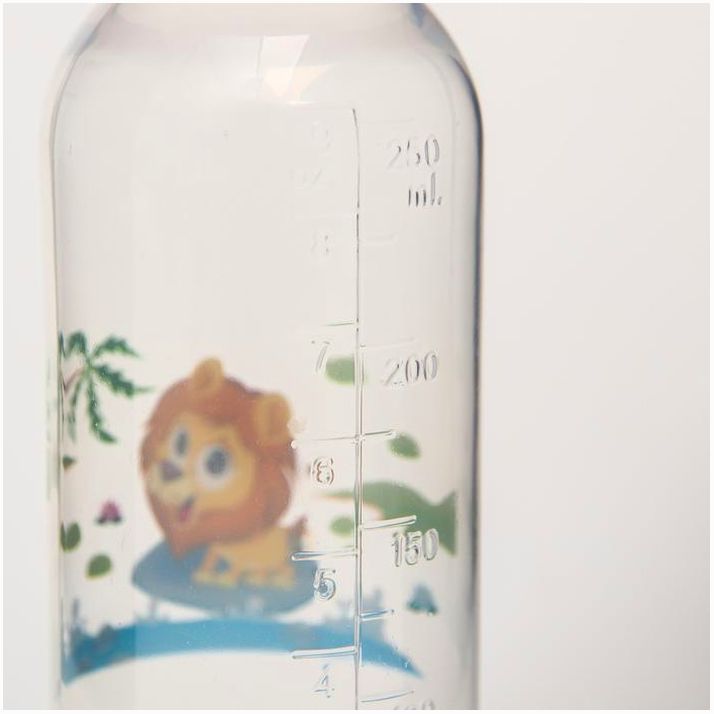 Картинка Бутылочка для кормления «Весёлые животные», классическое горло, 250 мл., от 0 мес., цвета МИКС (№144458) от магазина Мир детей Товары для Новорожденных