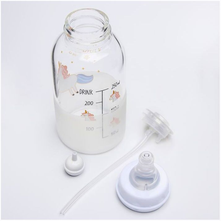 Картинка Бутылочка для кормления 250 мл., стекло, цвет белый, антиколик (№4770919) от магазина Мир детей Товары для Новорожденных