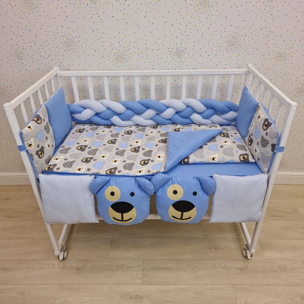 КПБ 14 пр (борт + пододеяльник + одеяло + наволочка + подушка + простынь (бязь) артикул анонс 1190-0-1бб