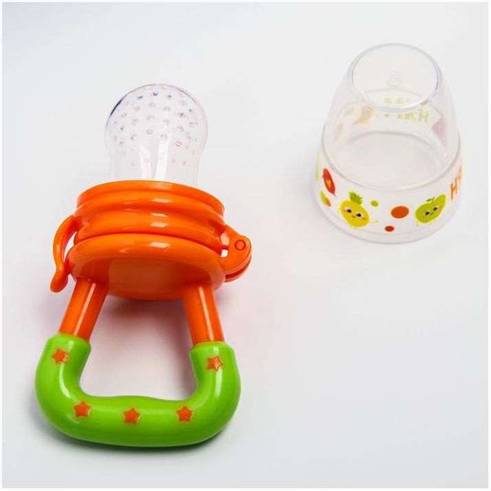 № 2279603 Ниблер «Наше счастье», с силиконовой сеточкой, цвет оранжевый