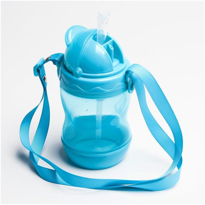 Картинка Поильник с силиконовой трубочкой, 280 мл., цвет голубой (№4591139) от магазина Мир детей Товары для Новорожденных