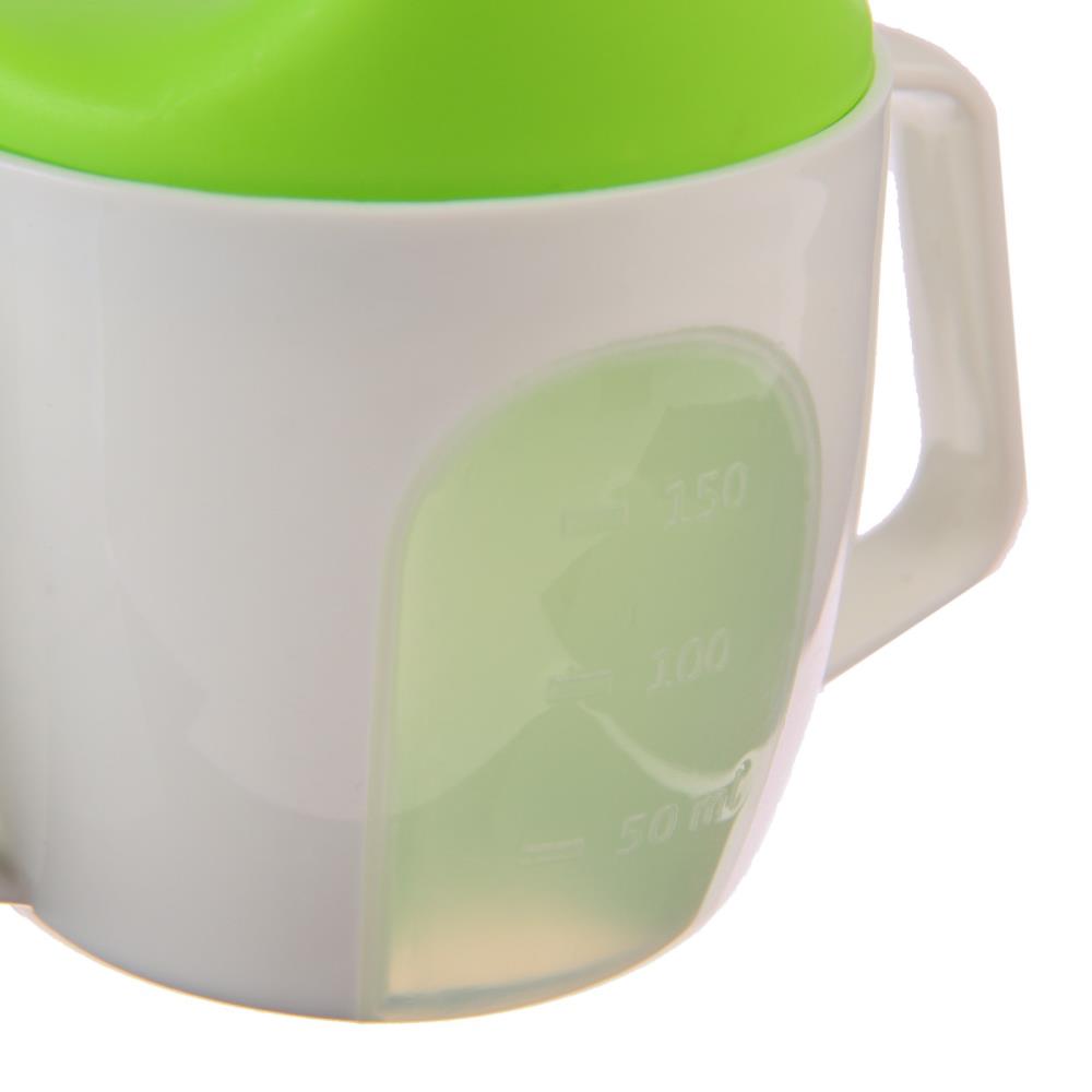 Картинка Поильник - чашечка 2 в 1 детский тренировочный, твердый носик, 150 мл., с ручками, цвет зеленый (№9037734) от магазина Мир детей Товары для Новорожденных
