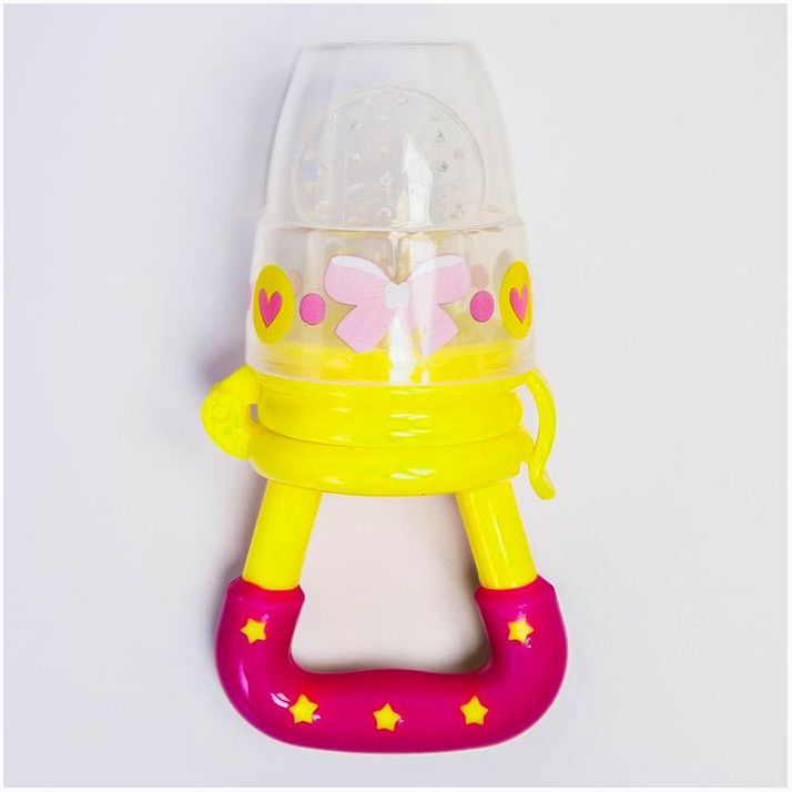 Ниблер для прикорма «Модница», с силиконовой сеточкой, цвет розовый артикул анонс 2357263