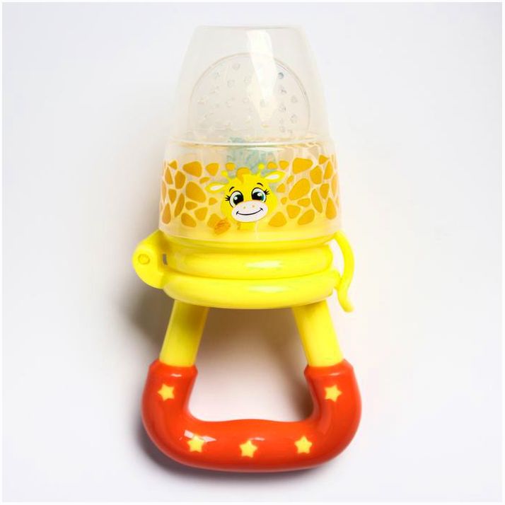 № 2357265 Ниблер «Жирафик», с силиконовой сеточкой, цвет жёлтый/красный