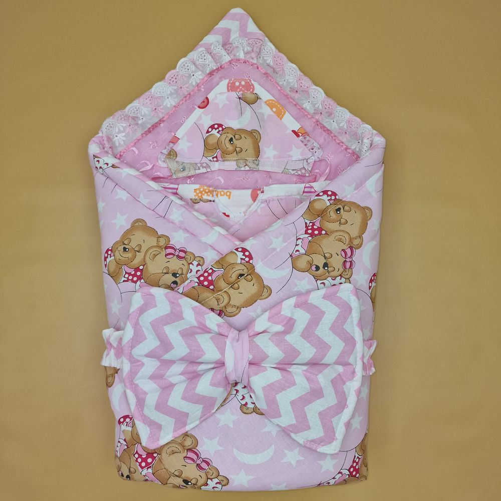 Комплект на выписку 7 пр: одеяло+уголок+пеленка+2 распашонки+чепчик+бант артикул анонс 1880б-2-1_о_12