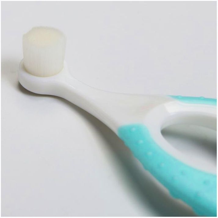 № 6929795 Детская зубная щетка, нейлон, с ограничителем, цвет бирюзовый