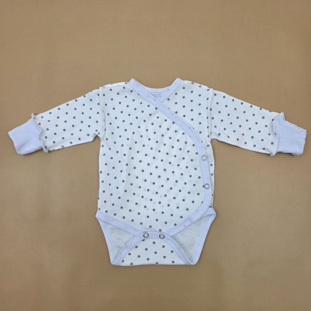 Боди №6 (интерлок, кнопки снизу и сбоку, длинный рукав, швы наружу) артикул анонс 0113-56МД