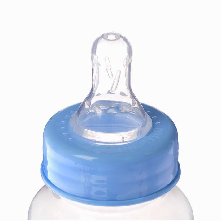 Картинка Бутылочка для кормления, классическое горло, приталенная, 150 мл., от 0 мес., цвет синий (№2969772) от магазина Мир детей Товары для Новорожденных