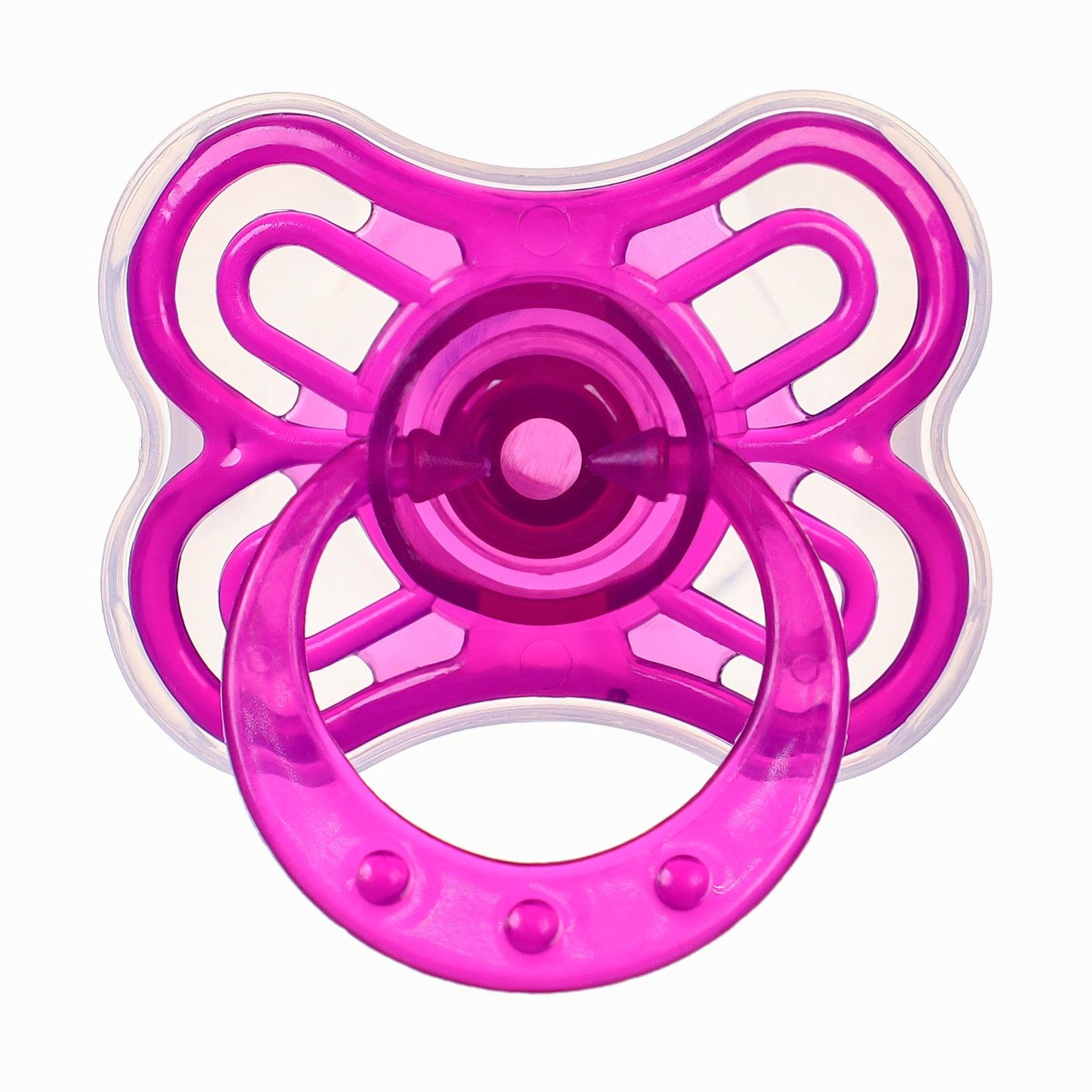 № 9844078 Набор Соска - пустышка с держателем, SL, КЛ +6 мес., с колпачком «Бабочка», фиолетовый