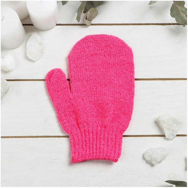 Мочалка - варежка массажная Доляна, 17?12 см, цвет МИКС артикул анонс 6495720