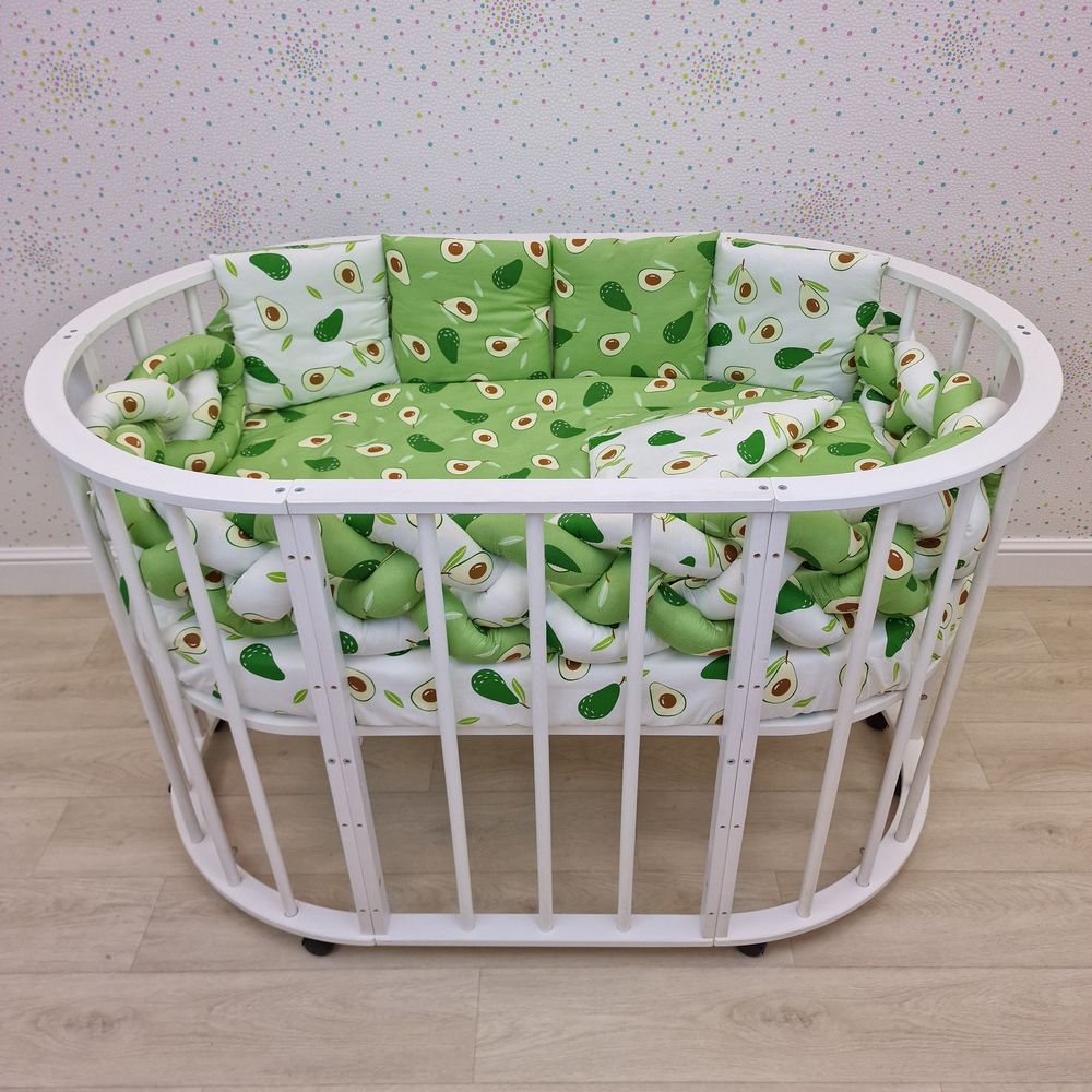 Картинка КПБ 10 пр (борт + пододеяльник + одеяло + наволочка + подушка + простынь (бязь) коса (№1156-0-1бб) цвета в ассортименте от магазина Мир детей Товары для Новорожденных