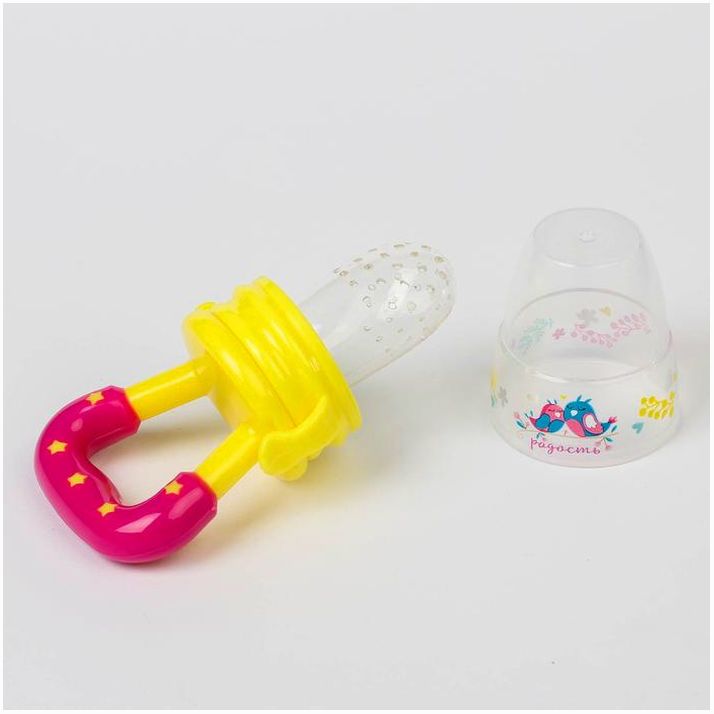 № 2357264 Ниблер для прикорма «Я люблю есть», с силиконовой сеточкой, цвет черно-белый