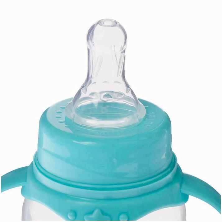 Картинка Бутылочка «Волшебная пони», кдассическое горло, с ручками, 150 мл, от 0 мес., цвет бирюзовый (№2969884) от магазина Мир детей Товары для Новорожденных
