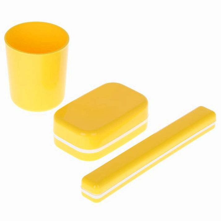 Картинка Набор дорожный, 3 предмета: мыльница, стакан, футляр для зубной щетки, цвет МИКС (№1232369) от магазина Мир детей Товары для Новорожденных