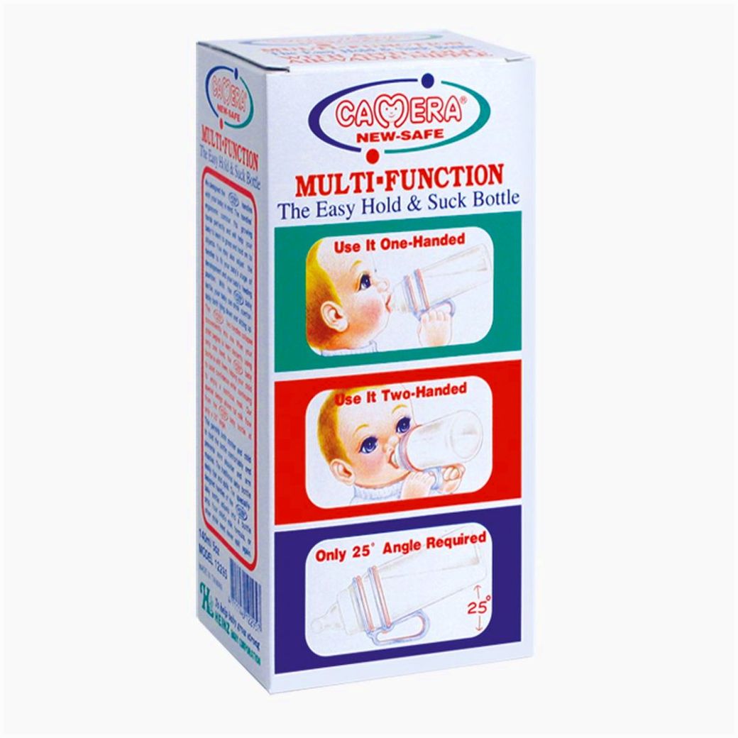 № 52295К Бутылочка классическая с ручками (пластик, силиконовая соска)