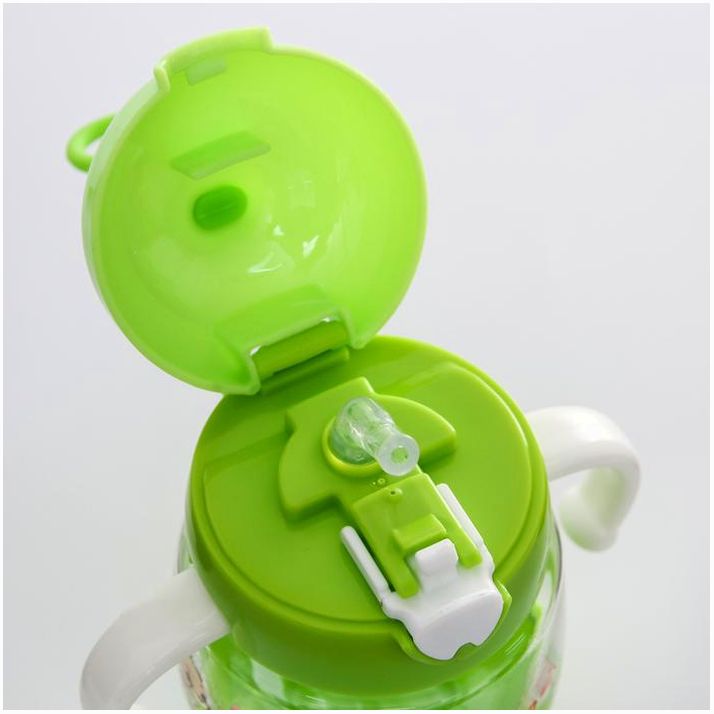 № 4780667 Поильник детский с силиконовой трубочкой, 250 мл., с ручками, цвет МИКС