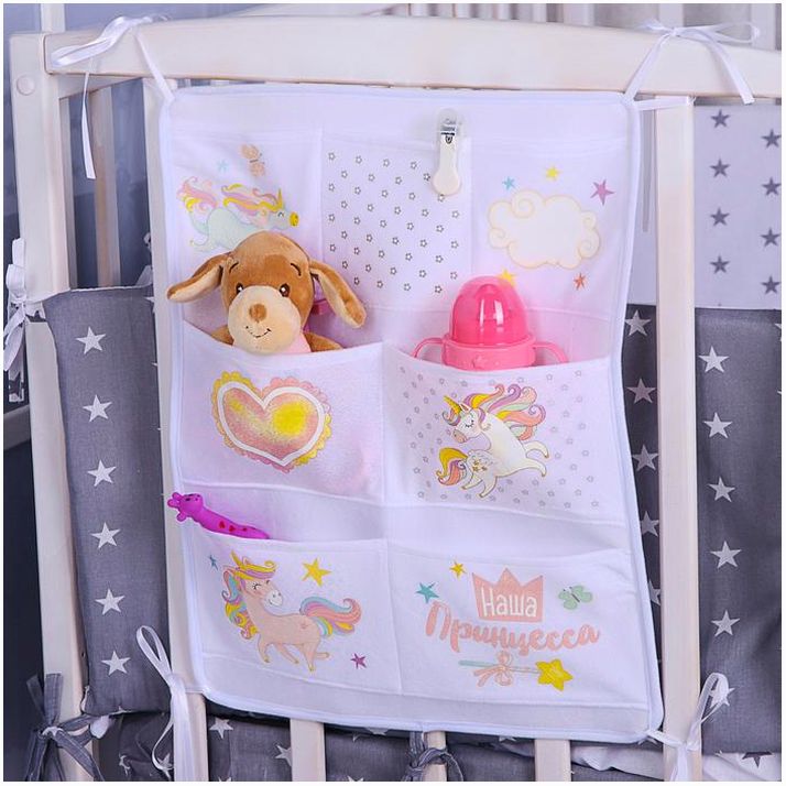 № 3714656 Органайзер на кроватку «Наша принцесса», 50 х 40 см, 7 карманов