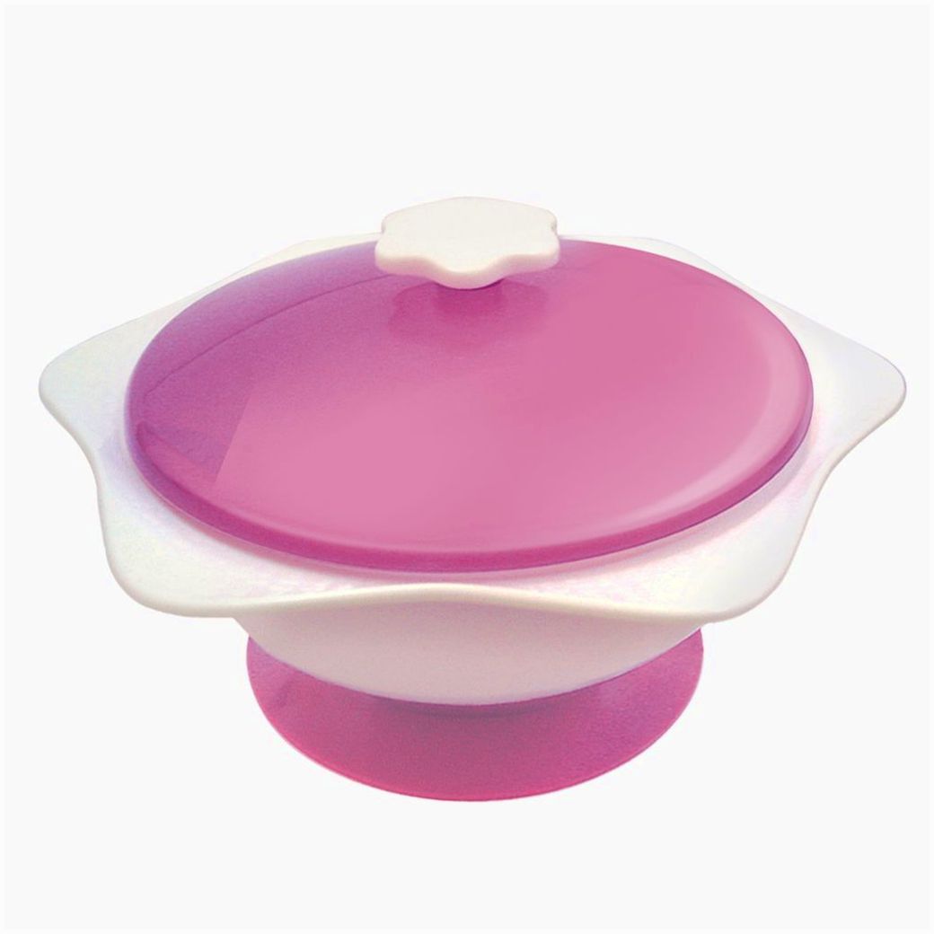 № 2217С Тарелка на присоске с крышкой (непрозрачный пластик)