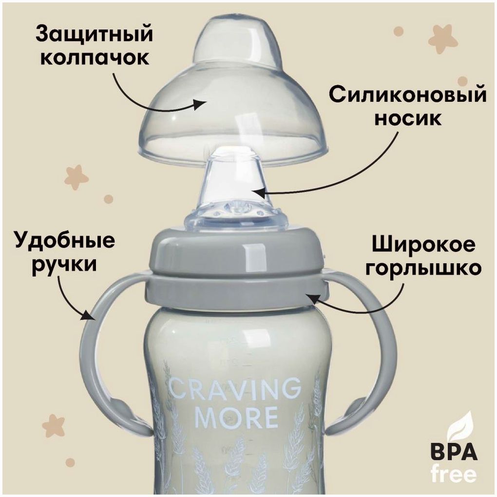 № 10328449 Поильник детский с мягким носиком Little world collection, 270 мл.