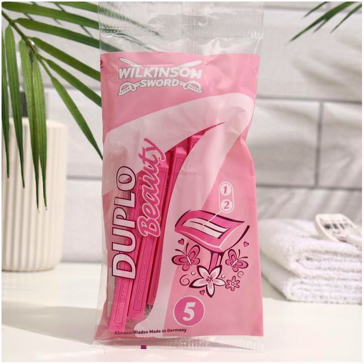 Станок для бритья одноразовый женский Wilkinson Sword DUPLO Beauty, 2 лезвия, 5 шт. артикул анонс 9231506