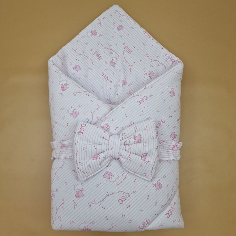 Комплект на выписку 2 пр: одеяло+бант (футер) артикул анонс 1893ф-0-2_м