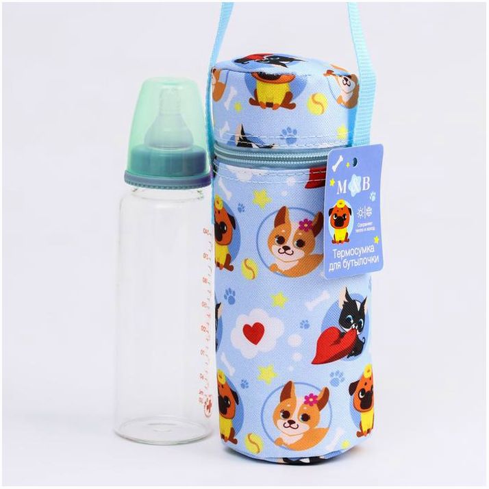 Термо-чехол для бутылочки «ТРЕНД. Пёсики», форма тубус артикул анонс 4733671