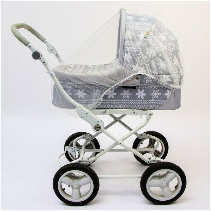 Универсальная москитная сетка на детскую коляску, цвет белый артикул анонс 4940742