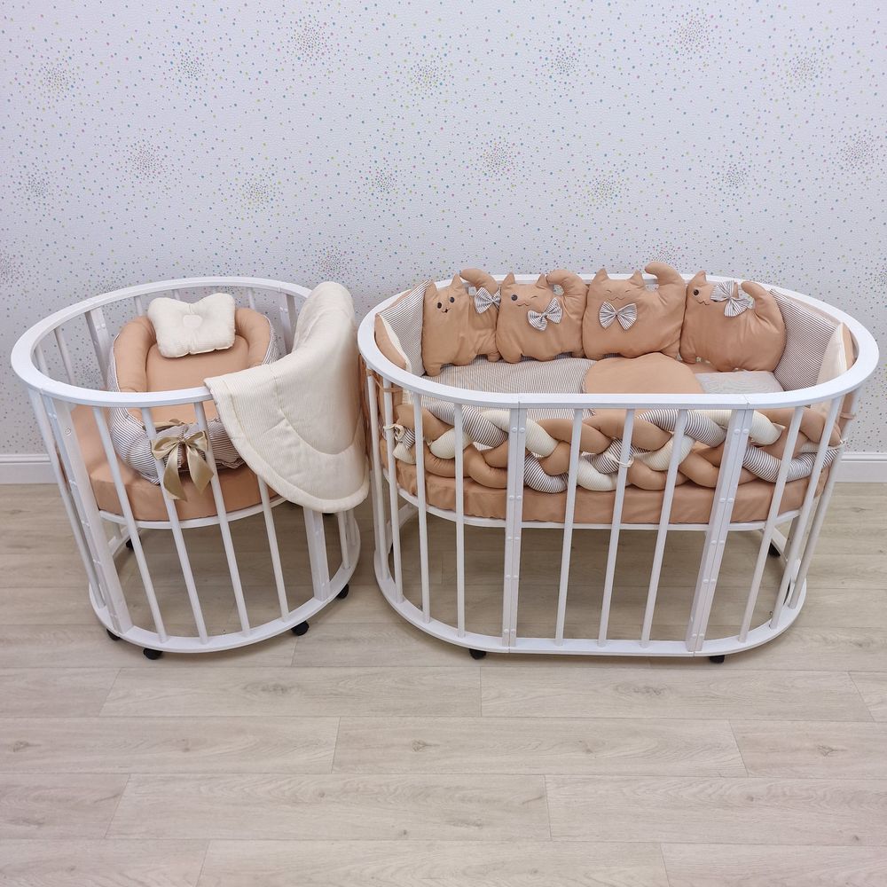 КПБ 18 пр (борт + пододеяльник + 2 одеяла + наволочка + 2 подуш + 2 прост + гнездо (бязь) артикул анонс 1185-О-1бб