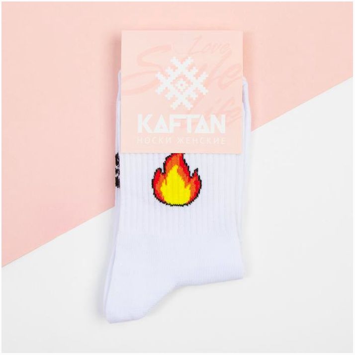 Картинка Носки женские KAFTAN "Огонь" р. 36-39 (23-25 см), белый (№4258345) от магазина Мир детей Товары для Новорожденных