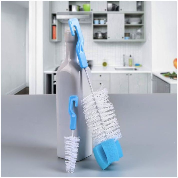 Набор ёршиков для посуды Доляна, 2 шт: 25?6 см, 12?2 см, цвет МИКС артикул анонс 140351