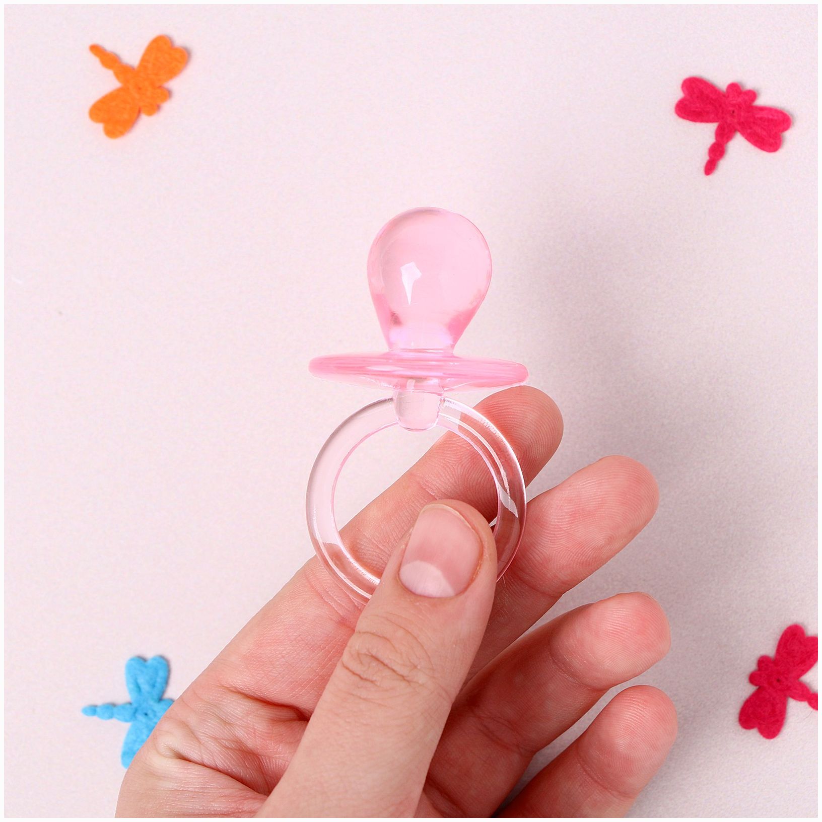 Картинка Набор для украшения «Пустышка», 6 см, набор 3 шт., цвет розовый (№9803699) от магазина Мир детей Товары для Новорожденных