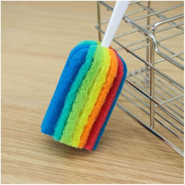 № 5164323 Ёршик для посуды с абразивом Доляна «Радуга», 25?4
