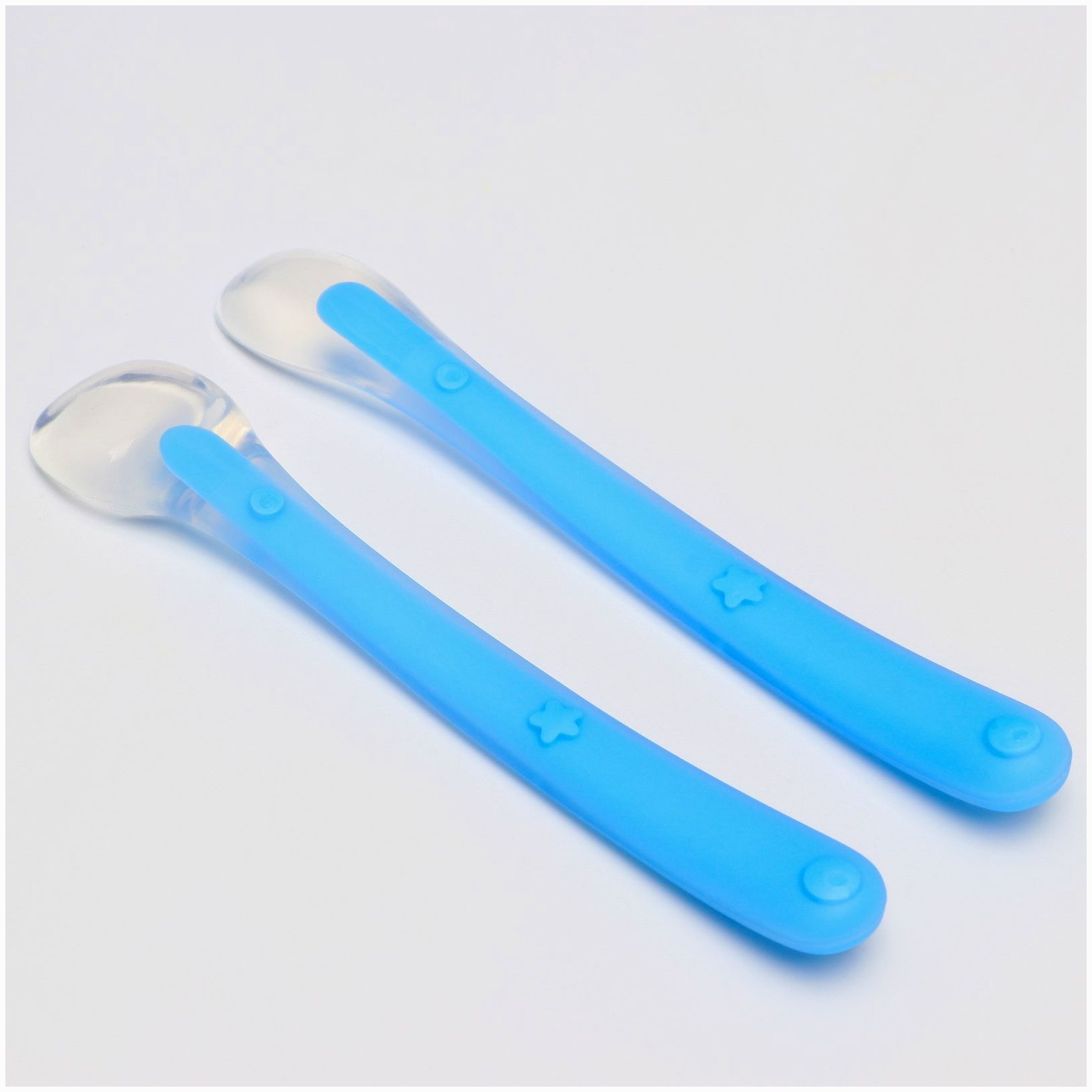 № 6939991 Набор силиконовых ложек для кормления, 2 шт., цвет голубой